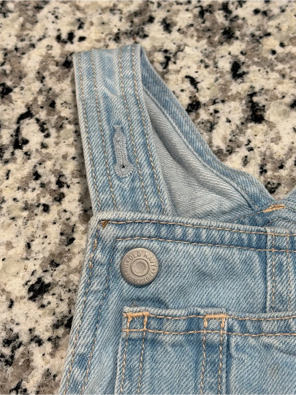 Old Navy Girl's Light Blue Denim Overall Skirt with Heart Print Tee Set, Size 2T